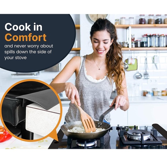 Silicone Stove Gap Covers (2 Pack), Heat Resistant  Between Stovetop-25” Black - Picture 2 of 5